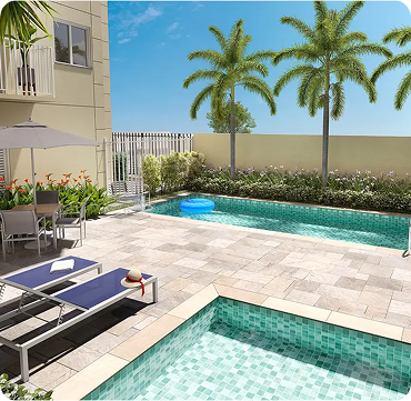 Piscina do empreendimento em Santa Cecília